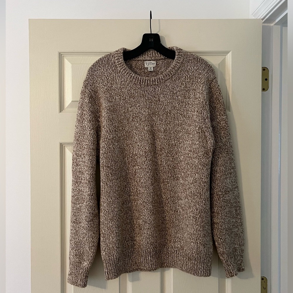 J. Crew Marled Taupe Crewneck Sweater
